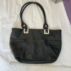 Tiganello black pebble leather tote